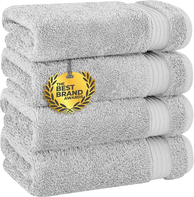 Cotton Paradise Hand Towels for Bathroom, 100% Cotton Turkish 4 Piece Hand by UNITEDHOMETEXTILE