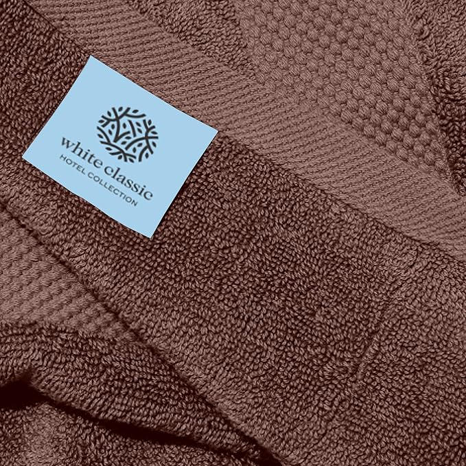 White Classic Luxury Brown Hand Towels - Image 5