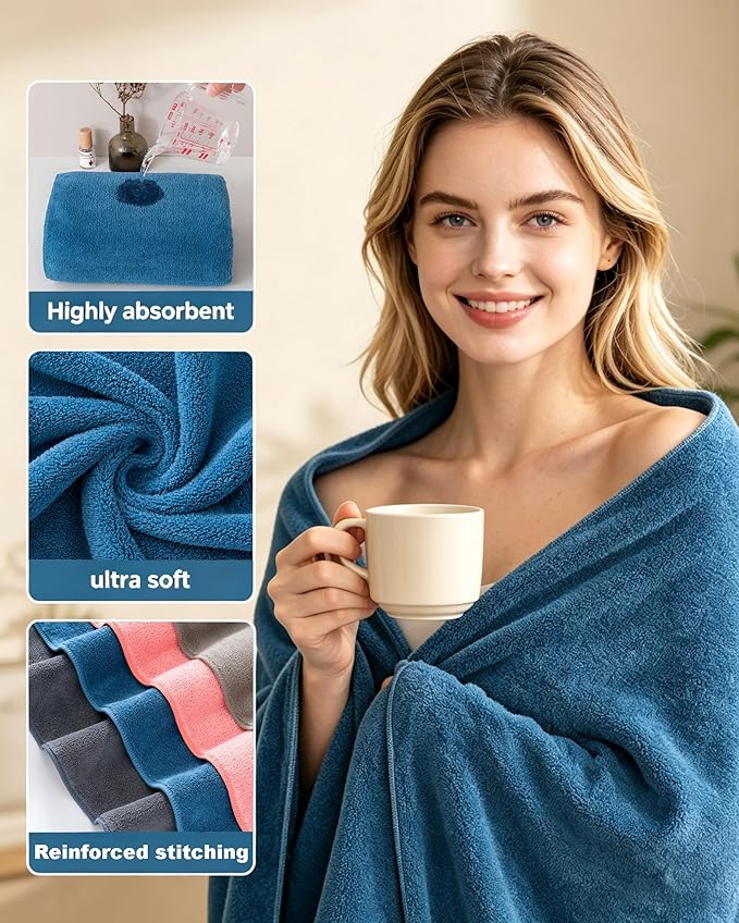 Lumimi 2 Pack Premium Microfiber Bath Towels - Image 2