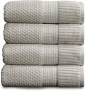 NY Loft 100% Cotton Bath Towel Set of 4 | Grey Towels | Oeko-TEX® Standard 100 by NYLoft