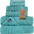 Hawmam Linen Teal Turquoise 6 Piece Bath Towels Set by HawmamLinen