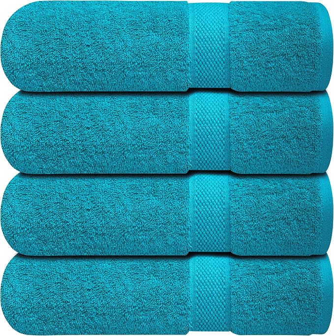 Infinitee Xclusives Luxury 100% Ring-Spun Cotton Bath Towels Set of 4 – Soft by InfiniteeXclusives