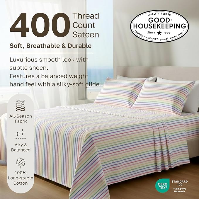 California Design Den Soft Twin XL 100% Cotton Sheet Sets, 400 Thread Count - Image 3