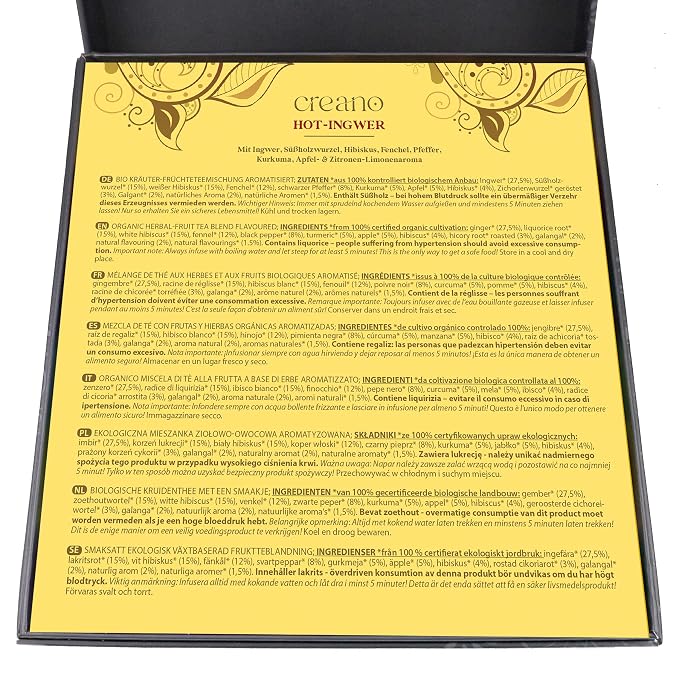 Creano Organic Herbal Tea Gift Set "Organic Herbal Tea" – 9 Pyramid Tea Bags in - Image 5