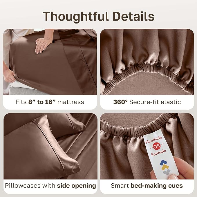 California Design Den Soft 100% Cotton Bed Sheets Queen Size Set, 400 Thread - Image 6