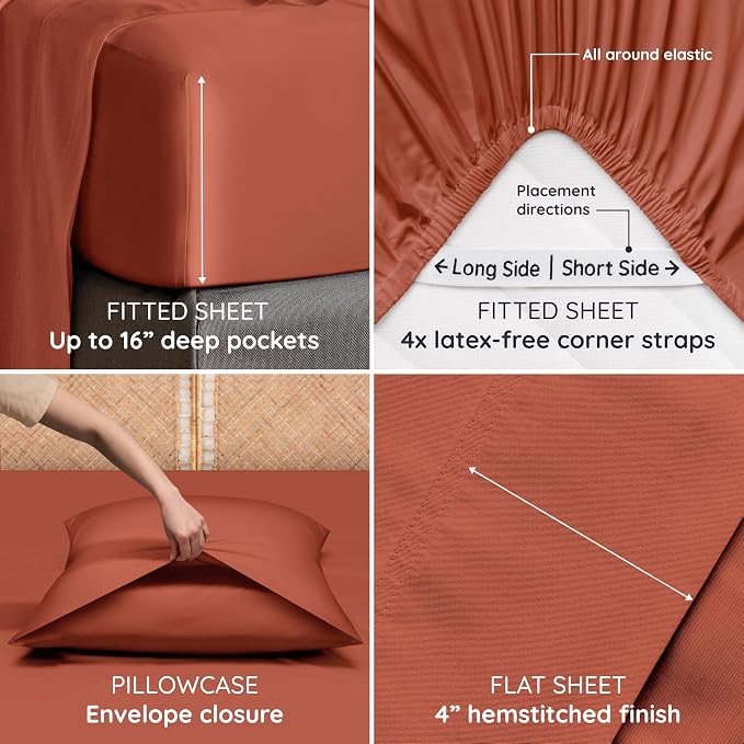Bambaw 100% Viscose Derived from Bamboo Sheets King Size – 6pcs King Cooling - Image 5