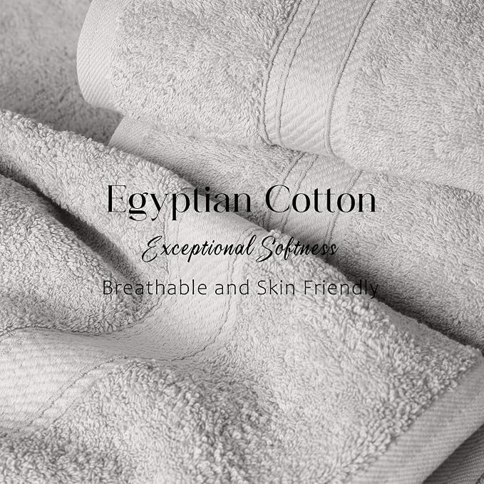 Superior Solid Egyptian Cotton Bath Towel Set - Image 5