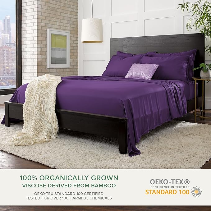 Queen Pillowcases by Pure Bamboo, Genuine 100% Organic Viscose Derived from - Image 3