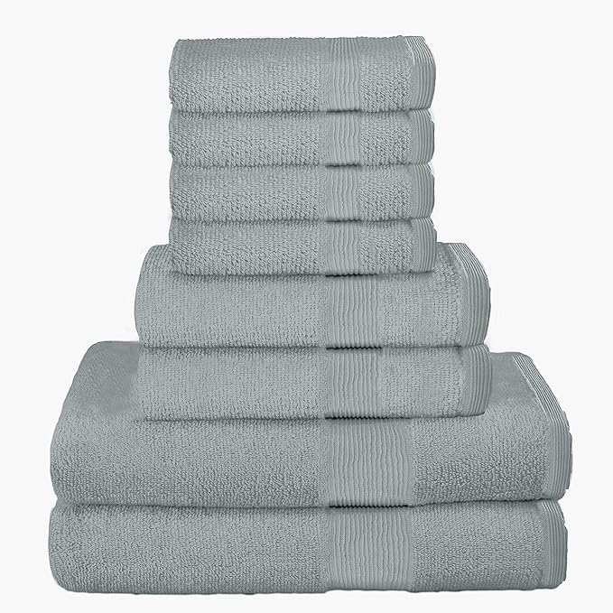 Belizzi Home 8 Piece Towel Set 100% Ring Spun Cotton, 2 Bath Towels 27x54 by Unknown