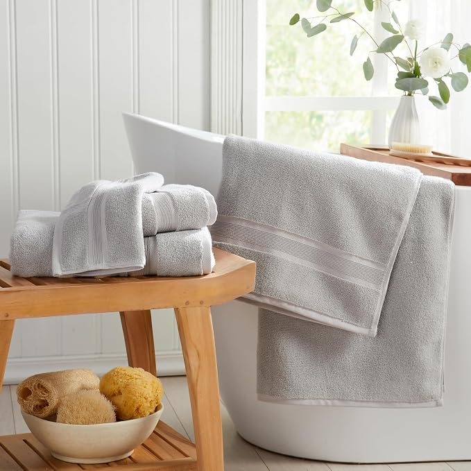 Springtree Home Luxury Bamboo Rayon Bath Towel Set 6 Piece Set | 35% Bamboo - Image 6