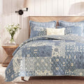 BLOOMHAVEN Quilt Set Twin Size, Patchwork Blue Floral Quilt Sets, Reversible by BLOOMHAVEN