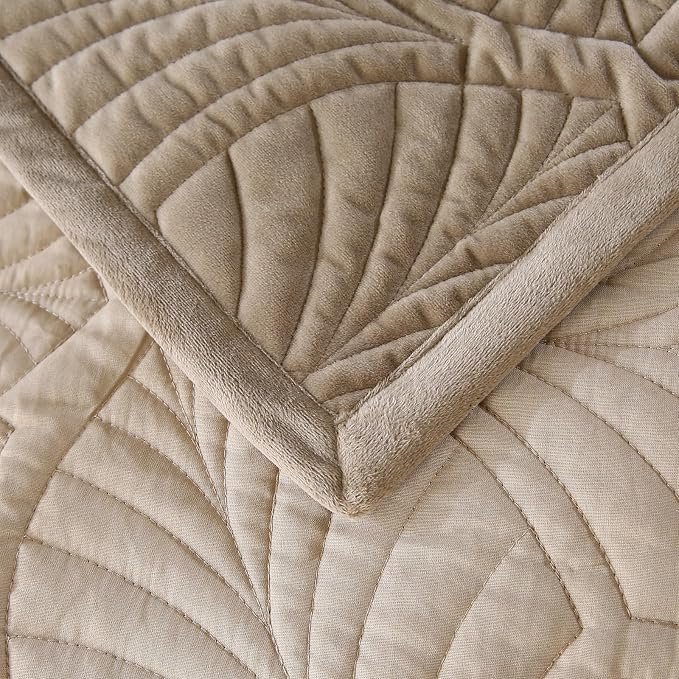 ROOMLIFE Quilt Set Full Size 3D Floral Embroidery Pattern 3-Piece Cotton - Image 7
