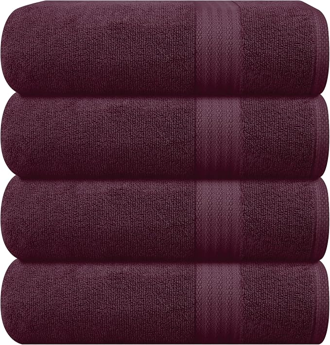 GLAMBURG Premium Cotton 4 Pack Bath Towel Set by GLAMBURG