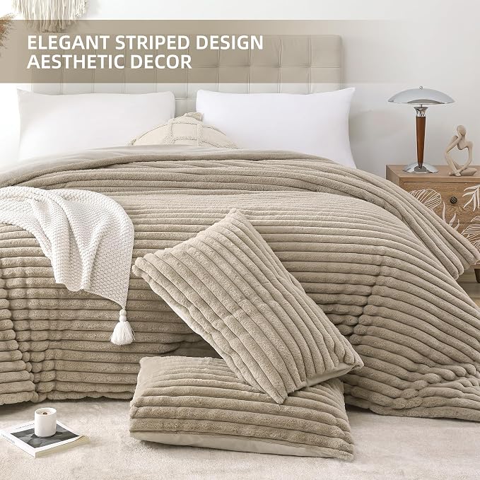 Smoofy Fluffy Queen Size Comforter Set 3 Pieces - Image 3