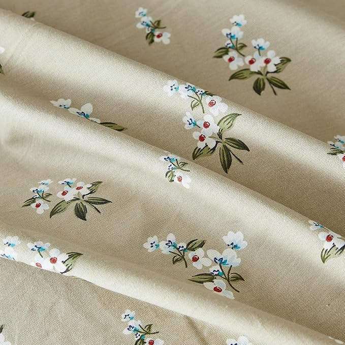 SUSYBAO Cute White Floral Duvet Cover Queen 100% Cotton 3 Pcs Set 1 Decorative - Image 3