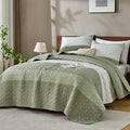 Andency King Size Quilt Set Weat Green, 3 Pieces Summer Ultra Soft Lightweight by Andency