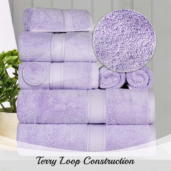 SUPERIOR Egyptian Cotton Pile Hand Towel Set of 4, Ultra Soft Luxury Towels - Image 3