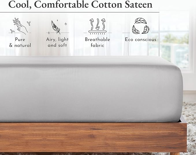 California Design Den Soft 100% Cotton Full Fitted Sheet Only, Deep Pocket - Image 6