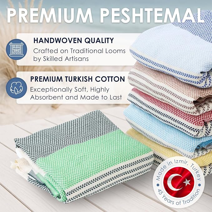 ATANI Turkish Beach Towel, Converts to a Bag, Oversized 100% Cotton Bath Towels - Image 6