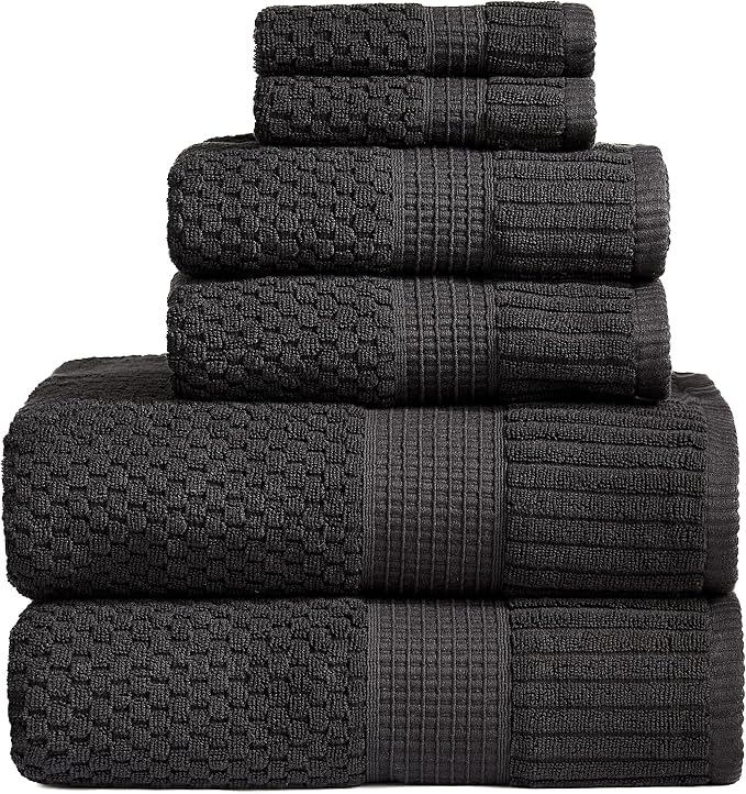 NY Loft 100% Cotton Towel Set 6 Piece | Super Soft & Absorbent Quick-Dry 2 Bath by NYLoft