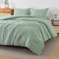 Andency Sage Green Comforter Set Queen, Boho Soft Fluffy Warm Lightweight by Andency