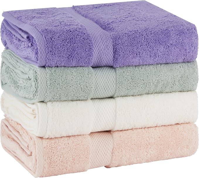 BolBom Towels 4 Pack Medium Bath Towel Set, 27“X54” Inches, 500 GSM 100% Ring - Image 3