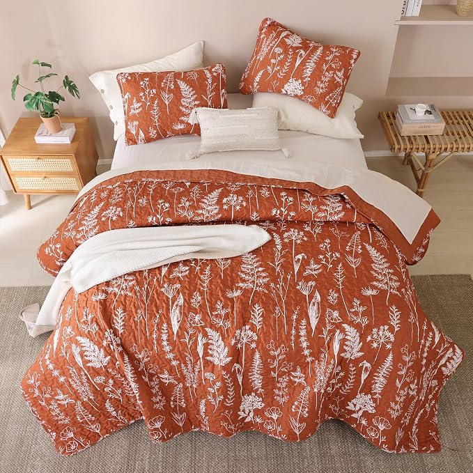 JANZAA Terracotta Bed Spread Boho Quilt - Image 8