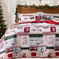 PPOLCA Christmas King Quilt Bedding Set, Snowman Printed Lightweight Reversible by PPOLCA