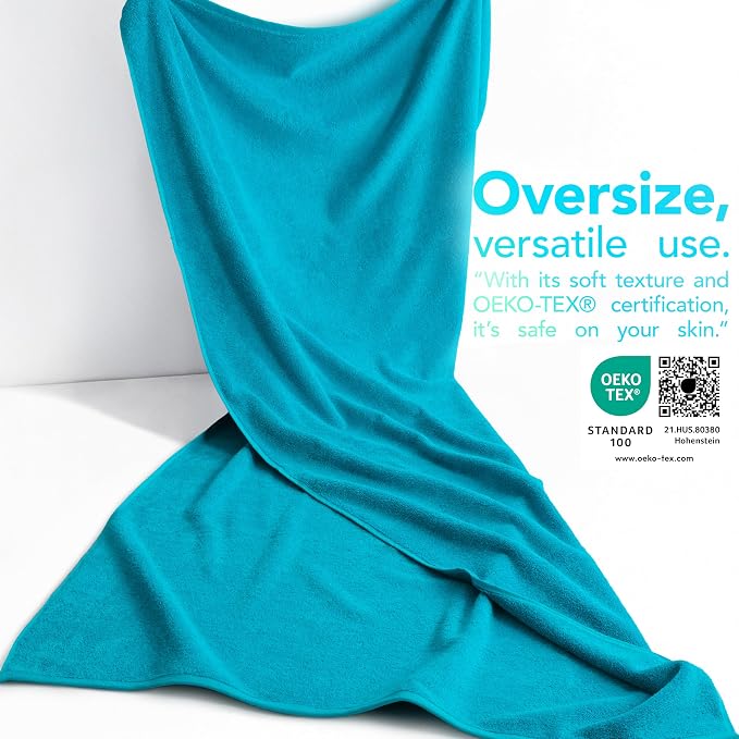 American Soft Linen 100% Cotton 600 GSM Turkish 40x80 Oversized Bath Towel Sheet - Image 3