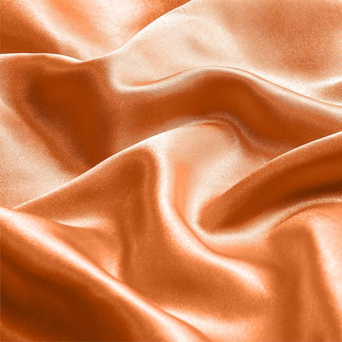 BEDELITE Satin Pillowcase with Zipper, Burnt Orange Pillow Cases Queen Size Set - Image 3