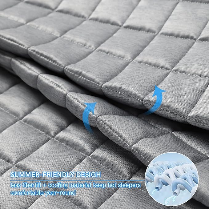 YnM Cooling Weighted Blanket for Adults, 40lbs Heavy Bed Throw Comforter - Image 3