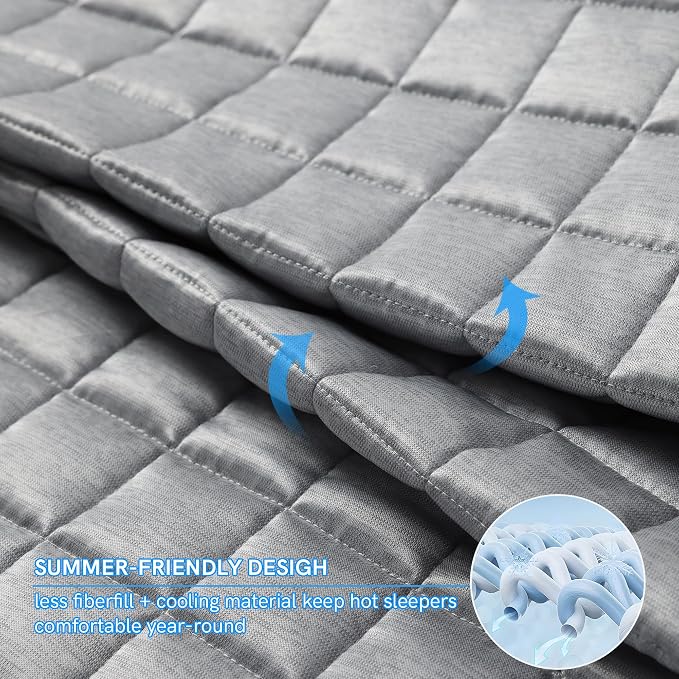 YnM Cooling Weighted Blanket for Adults, 15lbs Heavy Bed Throw Comforter - Image 3