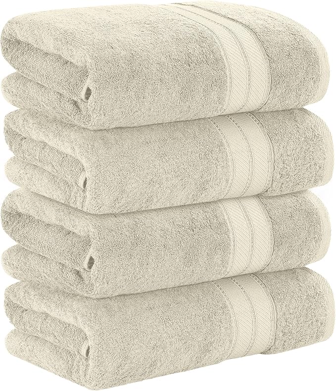 Modern Threads 4-Pack SpunLoft Bath Sheet Sand 35x66 - Image 3