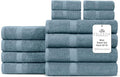 100% Cotton Bath Towel Set of 12-4 Bath Towels, 4 Hand Towels, 4 Wash Cloths by VillaCelestia