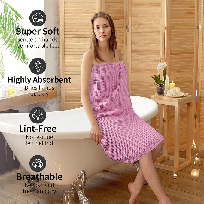 MICROFI New Microfiber Waffle Bath Towels, 2 Pieces, Fast Drying, Lint Free 430 - Image 4