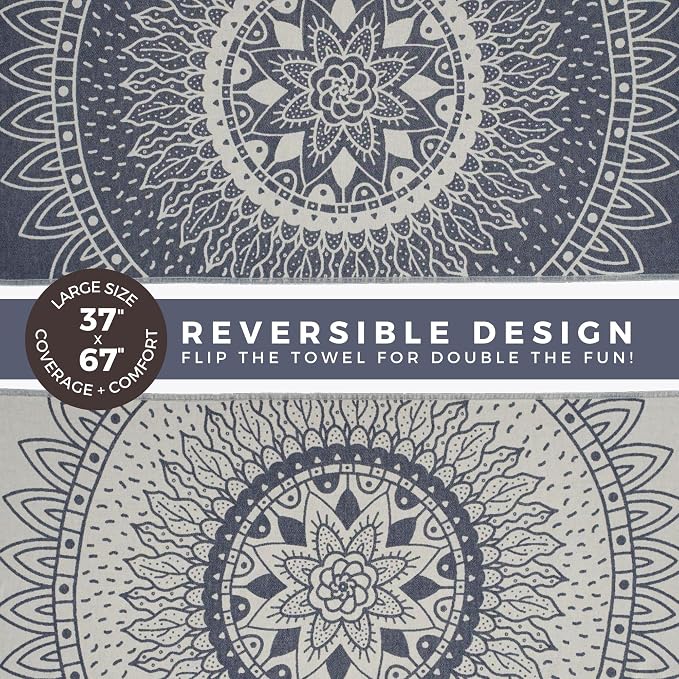 FESHKA Sand Proof Turkish Beach Towel – Oversized, Quick Dry & Lightweight - Image 5