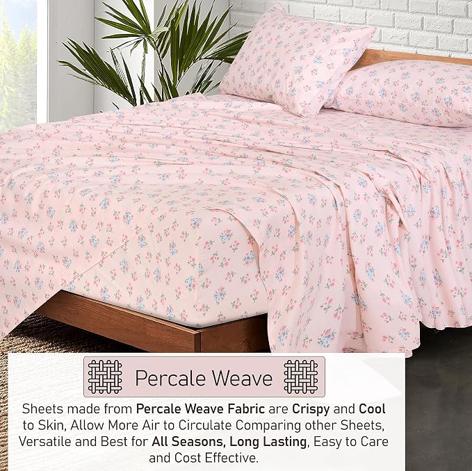 RUVANTI 100% Cotton Sheets – Split King Size Percale Bedding, Cooling & - Image 3