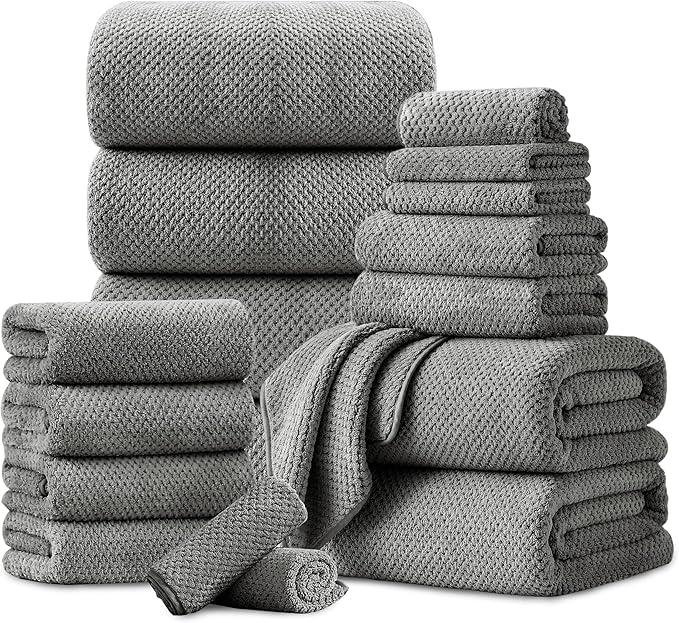18 Piece Microfiber Bath Towels Set by FerdilanUS