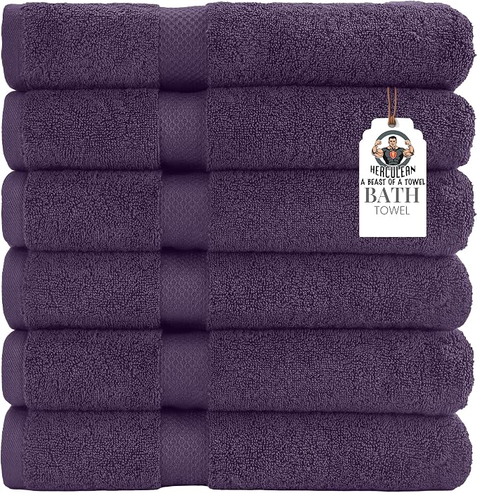 HERCULEAN Premium Bath Towels 24 x 48 Pack of 6 | Quick Dry and Highly by Unknown