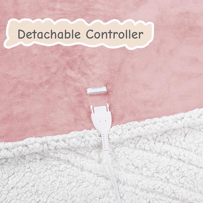 Electric Heated Blanket Full Size 72"x84", Soft Flannel - Image 7