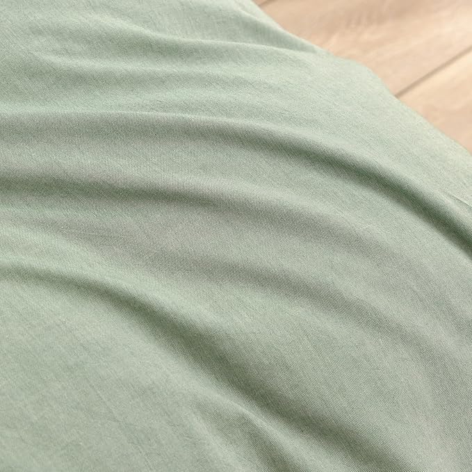 BESTOUCH Duvet Cover Set 100% Washed Cotton Linen Feel Super Soft Comfortable - Image 6
