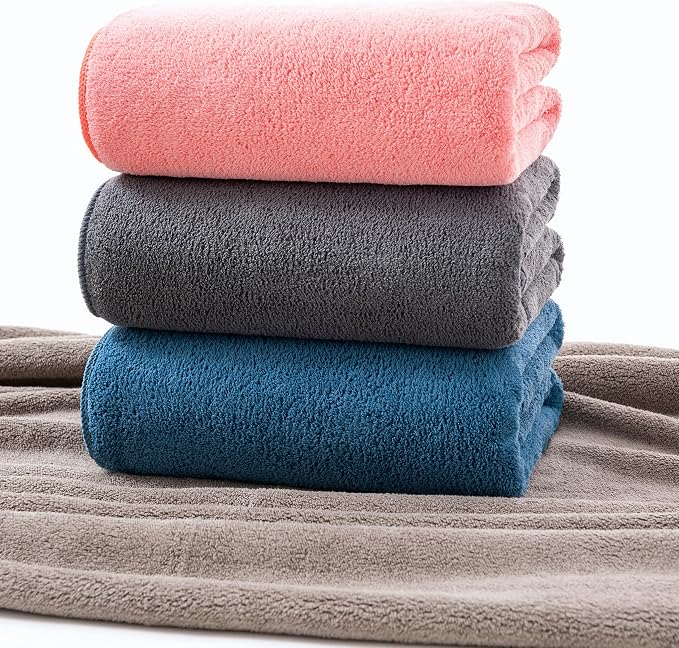 Lumimi 4 Pack Microfiber Bath Towel Set, Ultra Absorbent Quick Dry 29" L x 13" W - Image 7