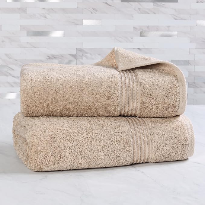 Superior Egyptian Cotton 2-Piece Bath Sheet Towel Set, Oversized Body Towels - Image 2