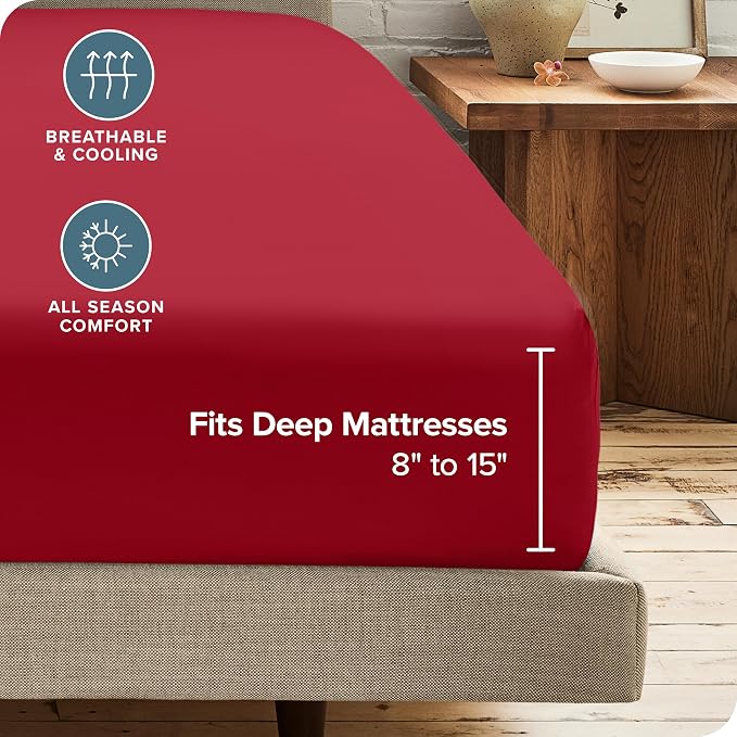 Bare Home 2-Pack Fitted Bottom Sheets King - Image 4