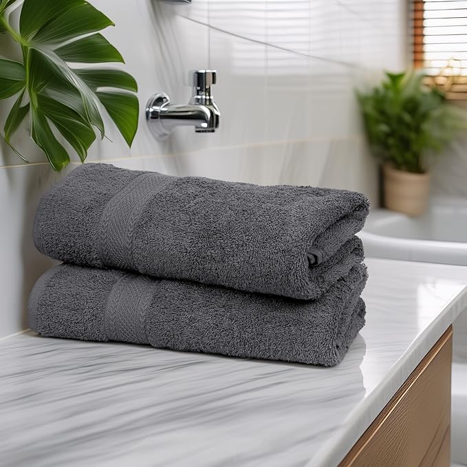 Commercial Bulk Pack of 12 Small Bath Towels – 100% Cotton Terry 24" x 46" – - Image 3