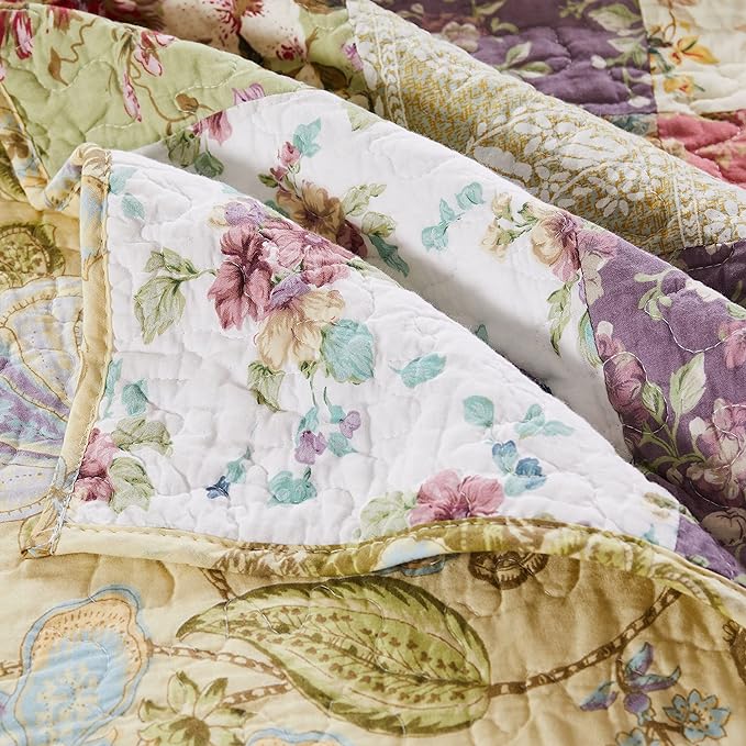 Greenland Home Blooming Prairie Quilted Patchwork Throw - Image 4