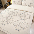 Quilt Set Blue Floral 3D Embroidery Pattern 2 PCS 100% Cotton Reversible by ROOMLIFE