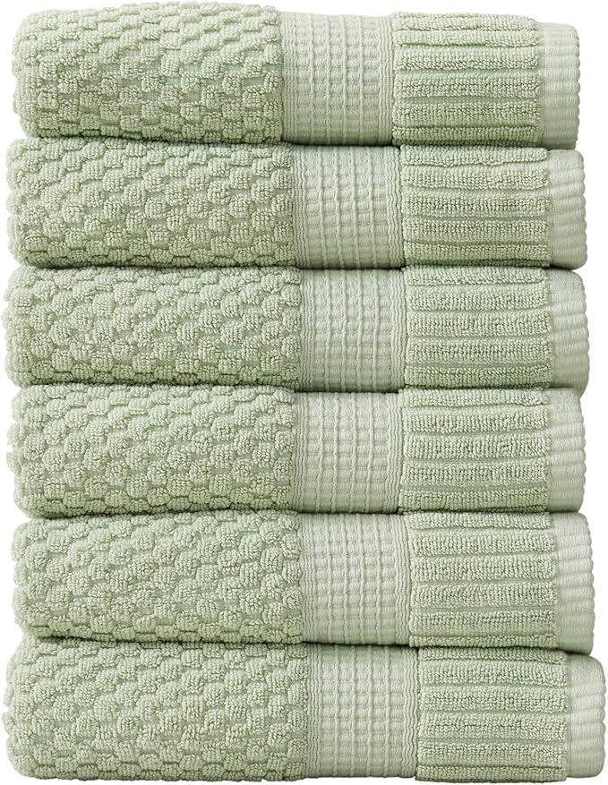 NY Loft 100% Cotton Hand Towel 6 Pack Hand Towel Set | Super Soft & Absorbent by NYLoft