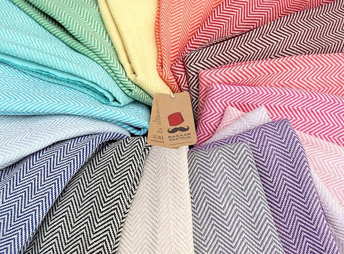 Bazaar Anatolia Turkish Beach Towel 100% Cotton Bath Towels 71x39 Quick Dry - Image 7