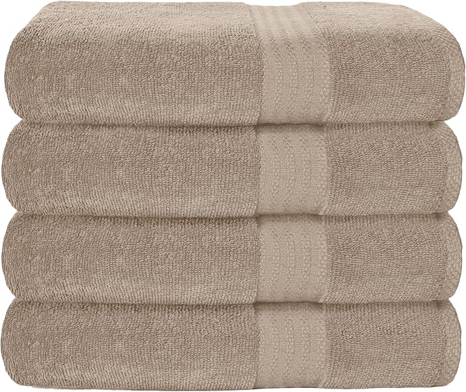 GLAMBURG Premium Cotton 4 Pack Bath Towel Set by GLAMBURG